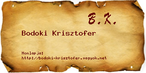 Bodoki Krisztofer névjegykártya