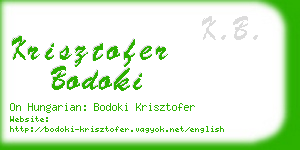 krisztofer bodoki business card